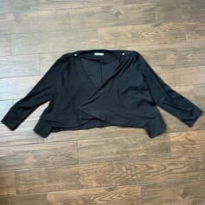 All black cropped cardigan